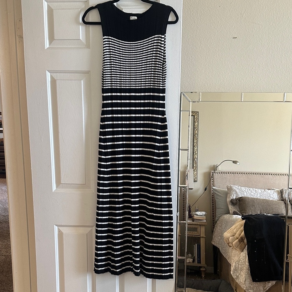 a new day Black and White Striped Maxi Dress